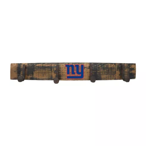 New York Giants Oak Whiskey Barrel Coat Rack
