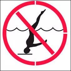 NO DIVING Symbol Reusable Depth Marker Stencil – 6 Inch x 6 Inch with 4 Inch Symbol