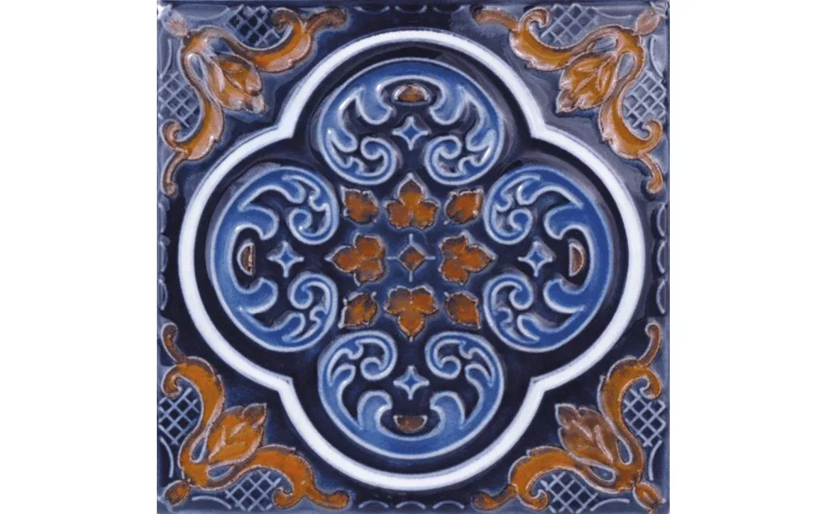 NPT CAS200 6″ x 6″ Casablanca Tile Cobalt Rust Deco