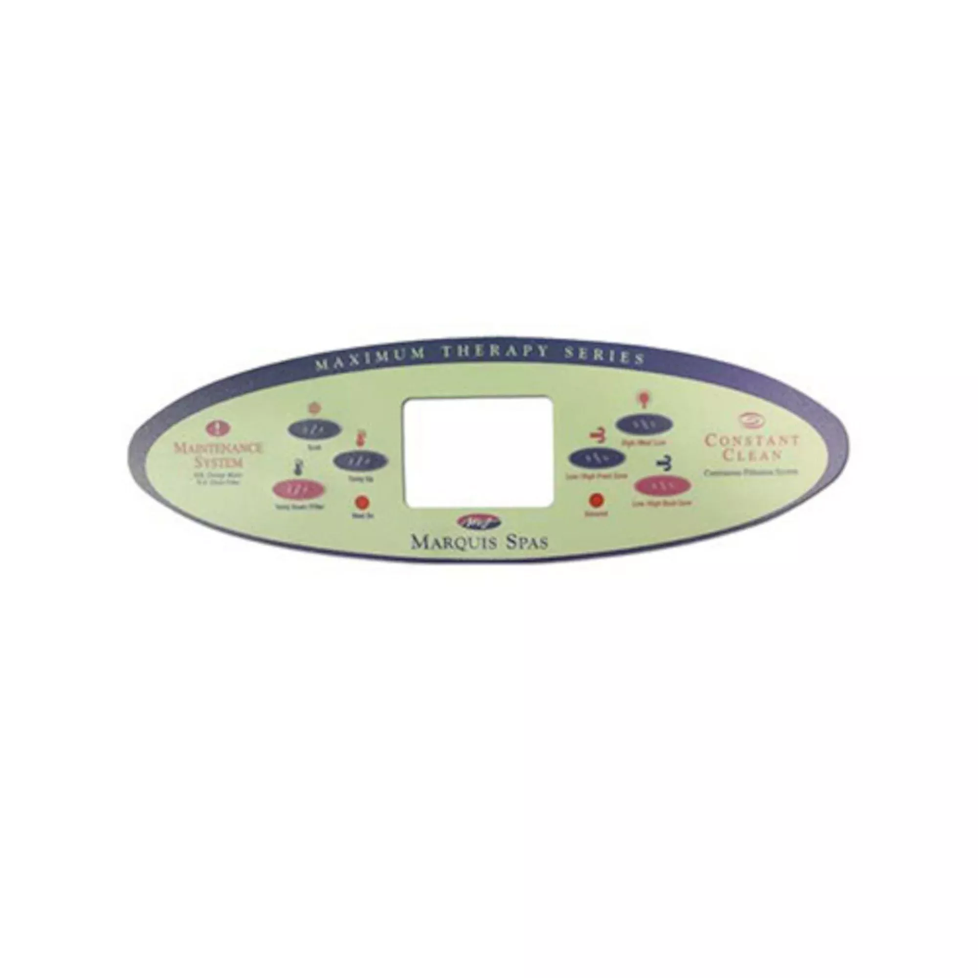 Overlay, Spaside, Marquis Balboa MTS97 1998, Serial Standard, Oval, 6-Button, Soak-Light, Up-Jets1 Front Zone: 650-0447