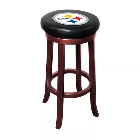 Pittsburgh Steelers Mahogany Wood Bar Stool