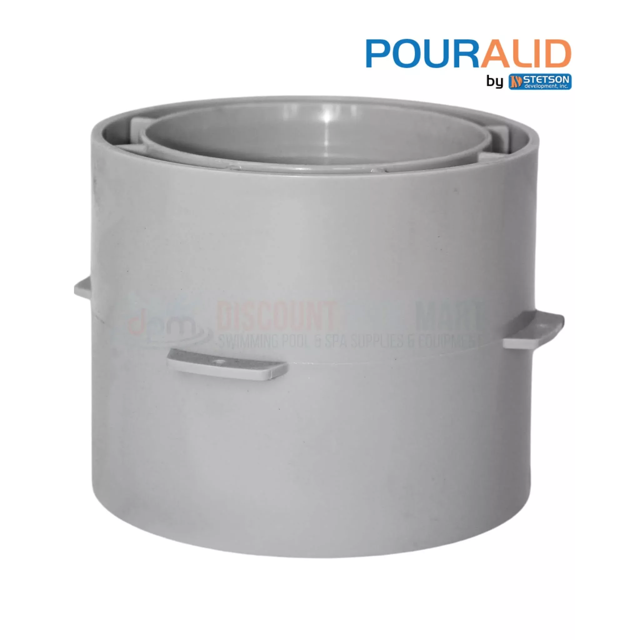 Pour-A-Lid Round Masonry Surface Deck Drain Cover | Gray | 4″ | DC401GRAY