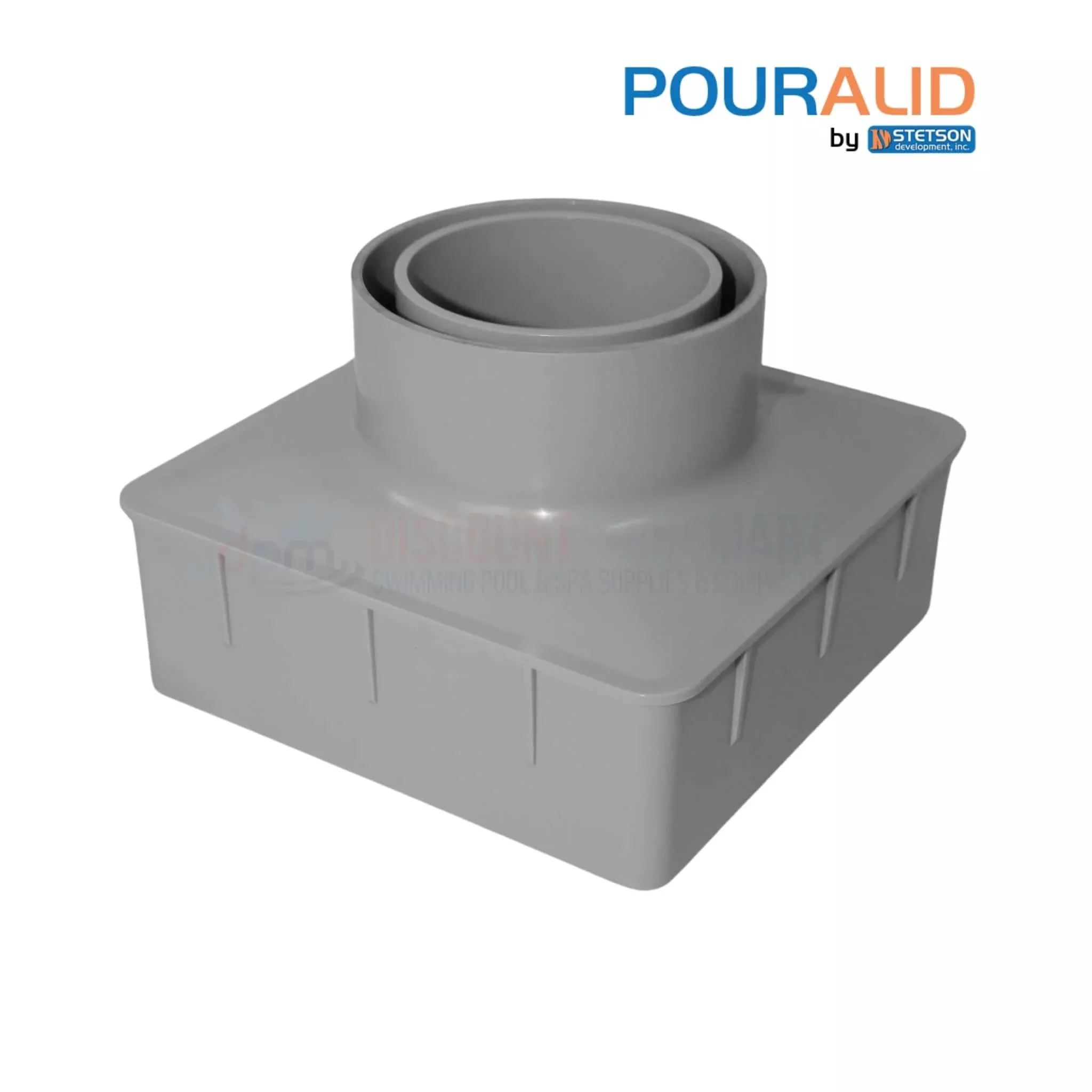 Pour-A-Lid Square Masonry Surface Deck Drain Cover | Gray | 6″ | DC601GRAY