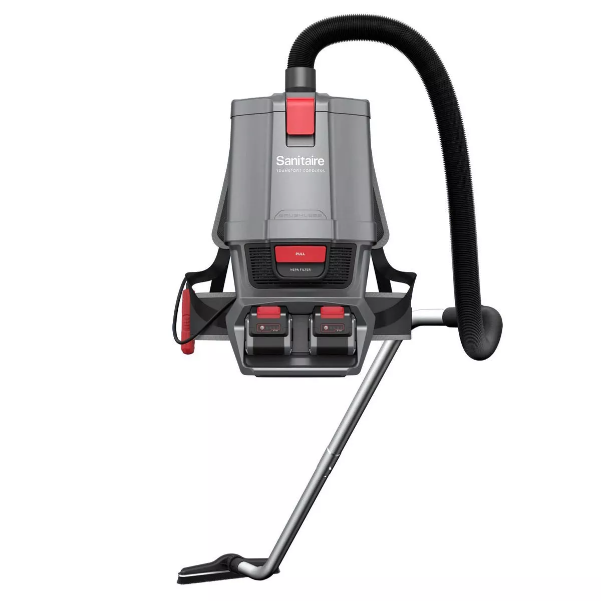 Sanitaire Transport Cordless Backpack Vacuum w/ 2 Batteries, Charger & Toolkit