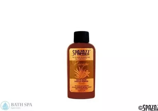 Spazazz Escape White Musk Jasmine Vanilla Aromatherapy Elixir 2.5oz Spa Bath Sample Bottle