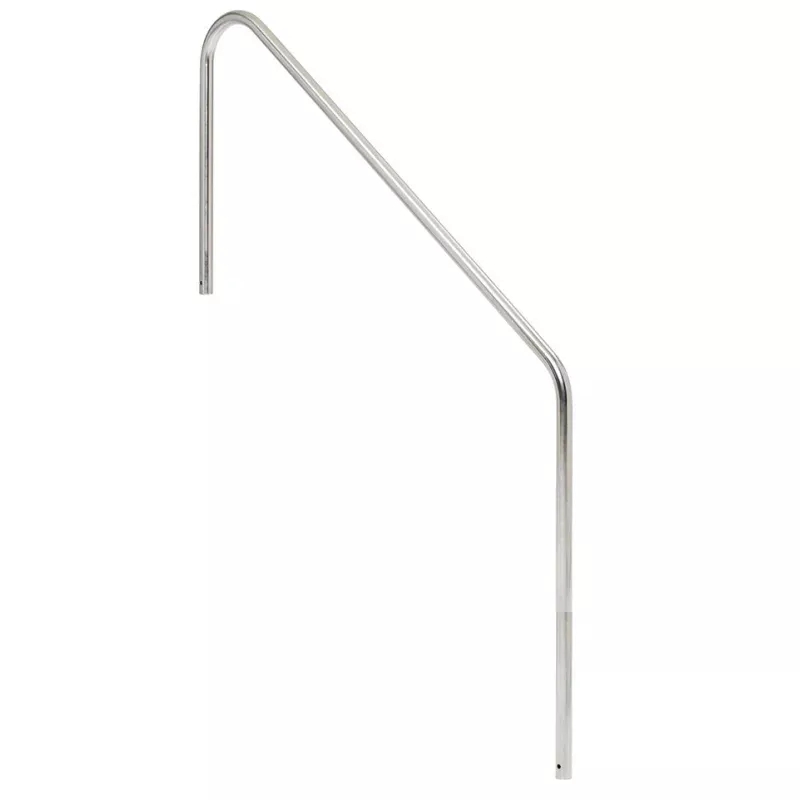 Stair Mounted 2-Bend 4 Foot Pool Hand Rail With 1 Foot Extension Front – 1.90 x .049 Inches – Marine Grade