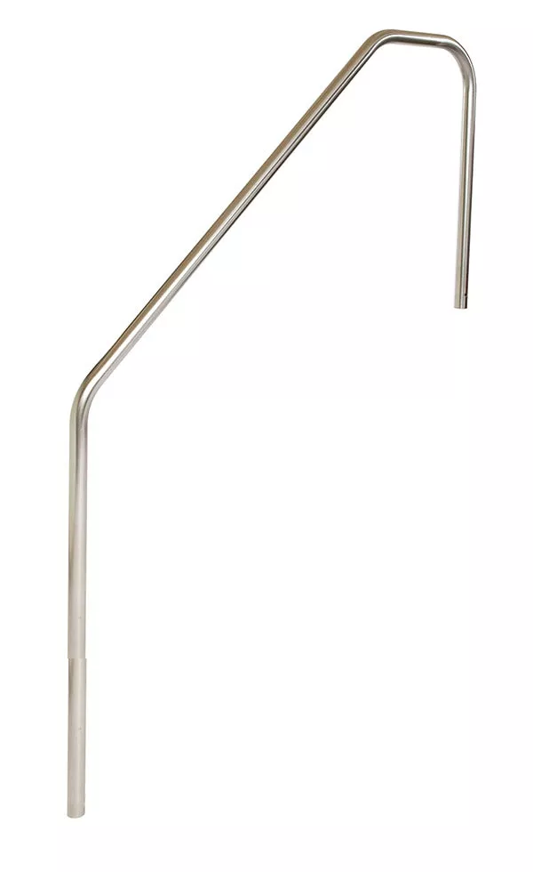 Stair Mounted 3-Bend 5 Foot Pool Hand Rail With 1 Foot Extension Front – 1.90 x .049 Inches – Marine Grade
