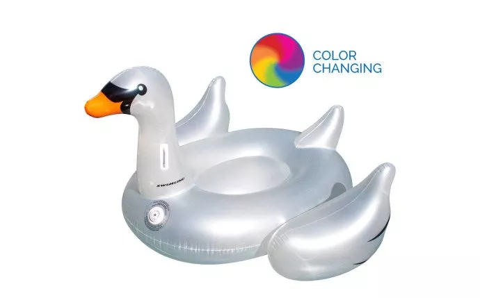 Swimline Giant LED Swan Ride-On Float 66″ | SWL-90-0019