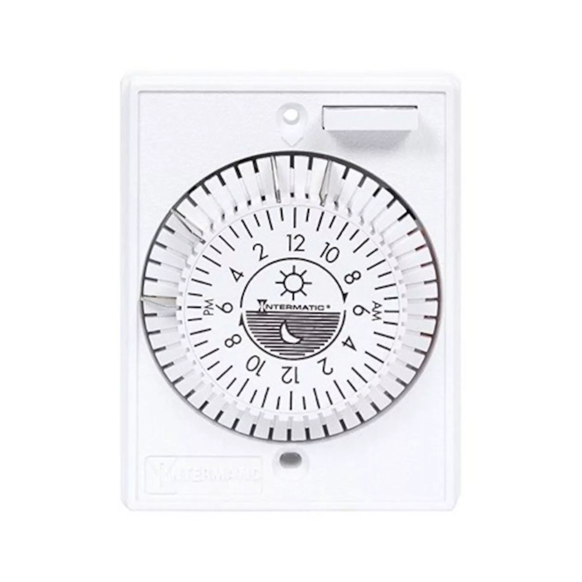 Time Clock, Intermatic, 24HR, 115V, 20A, SPST, Panel Mount : E1020