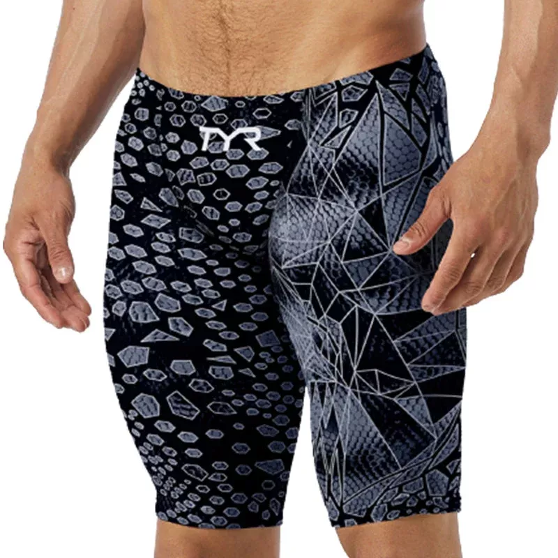 TYR – Avictor Venom Mens Jammer Swimsuit – Black/Grey