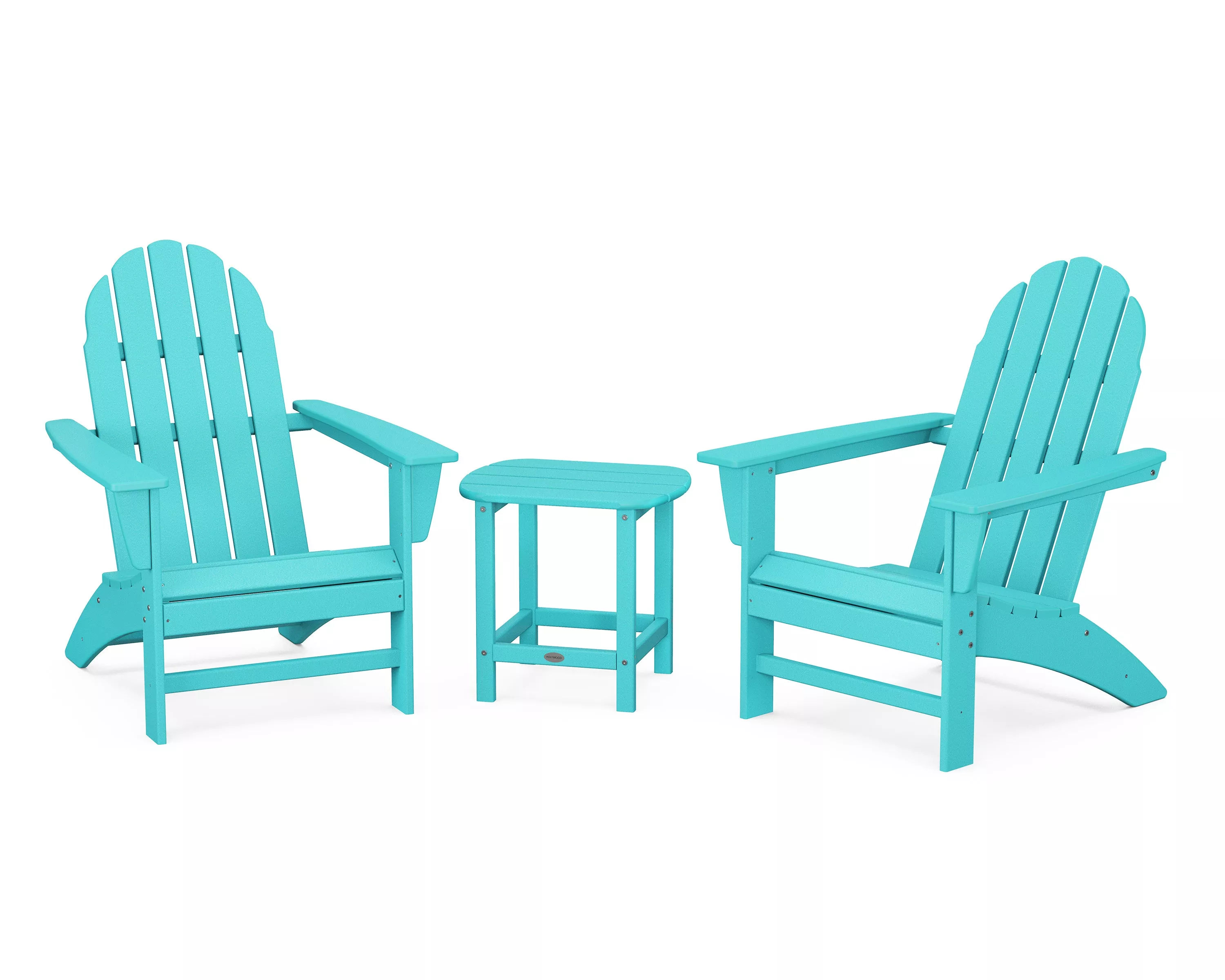 Vineyard 3-Piece Adirondack Set with South Beach 18″ Side Table