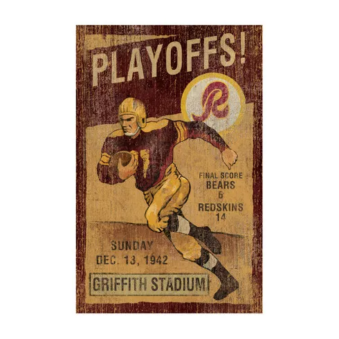 Washington Redskins Vintage Wooden Wall Art