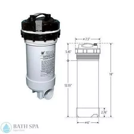 Waterway 7 1/2″ [25 Sq. Ft.] Top Load Cartridge Filter With Plug [2″] (502-2500)