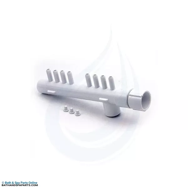 Waterway 8-Position Manifold [3/8″ Barb x 1″ Slip x (2)1″] (72080)