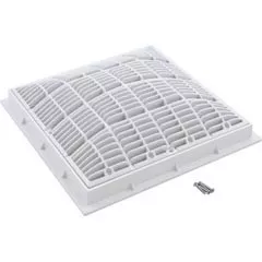 Waterway Plastics Main Drain Grate, Waterway, 12" x 12" Square, w/Frame, White | 640-4720 V