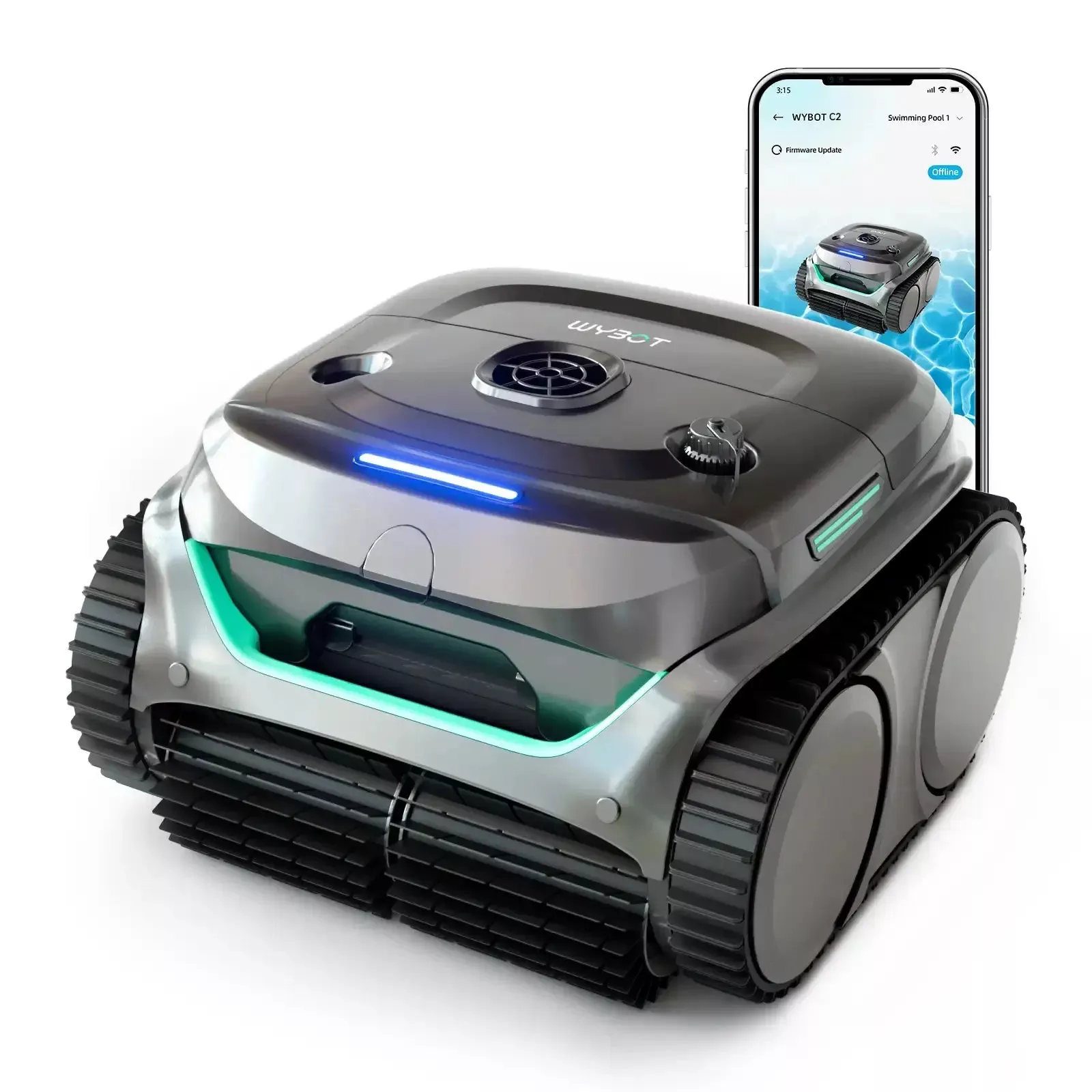 WYBOT C2 Cordless Robotic Pool CleanerFloor, Walls & Waterline